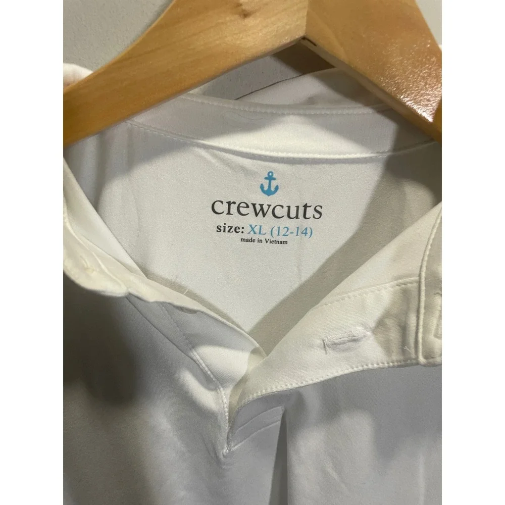Crewcuts Polo Shirt Kids XL 12-14 White Short Sleeve Classic School Uniform Prep
